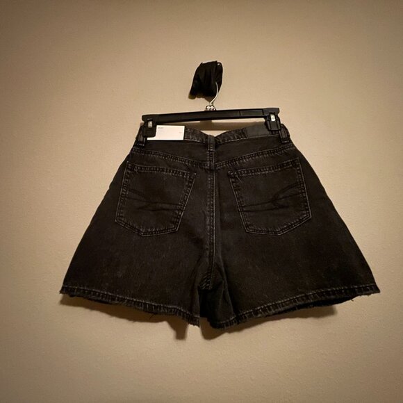 NEW! American Eagle Size 00 MOM Skort, Black Denim Mini Skirt - Picture 2 of 9